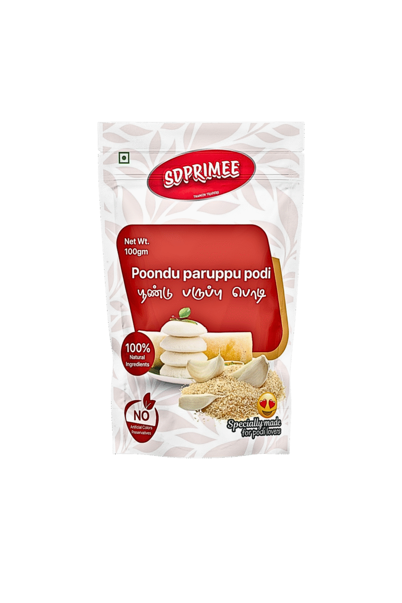 SD Primee Poondu Paruppu Podi – 100g | Spicy Garlic Lentil Powder