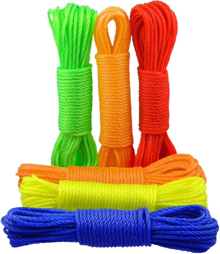 Multicolor twisted plastic rope - clothes drying rope