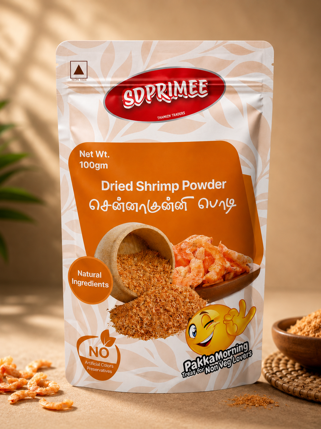 SDPRIMEE Dried Shrimp Powder (100g) | Traditional Homemade Dried Shrimp Podi