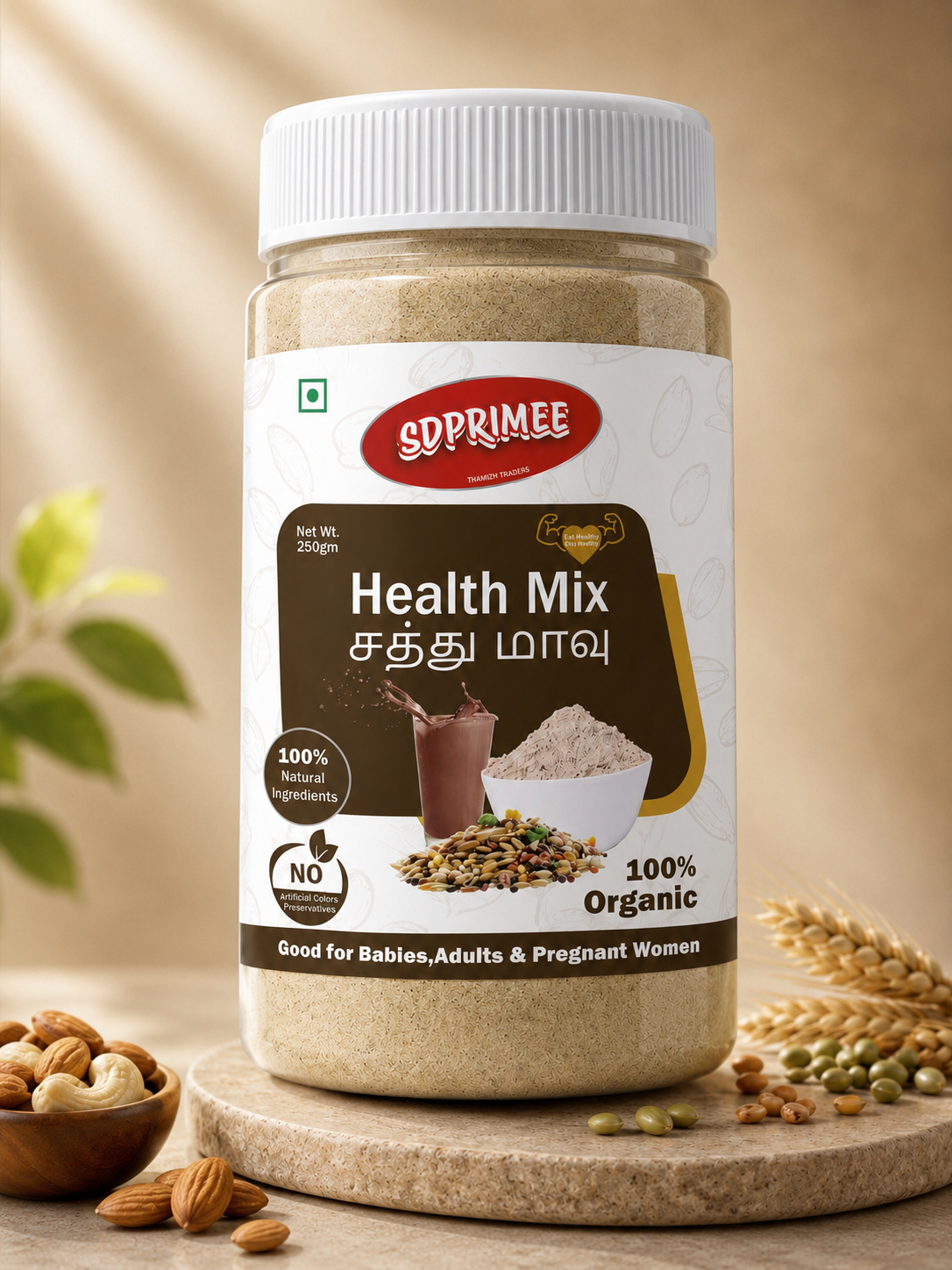 SDPRIMEE Health Mix (250g,500g) | Traditional Multigrain Health Mix Powder